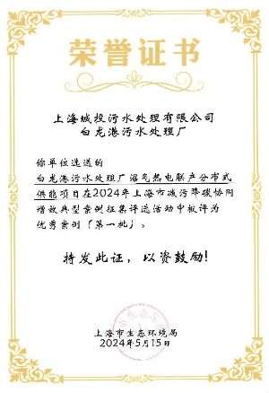 城投水務(wù)污水公司兩項(xiàng)成果入選上海市減污降碳協(xié)同增效優(yōu)秀案例